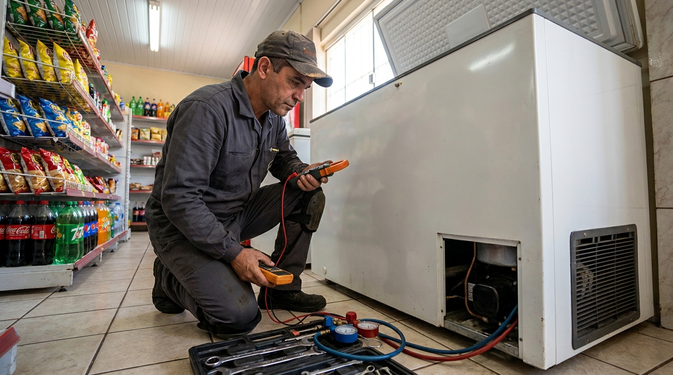 Reparo na placa eletrônica do freezer em Bauru‑SP