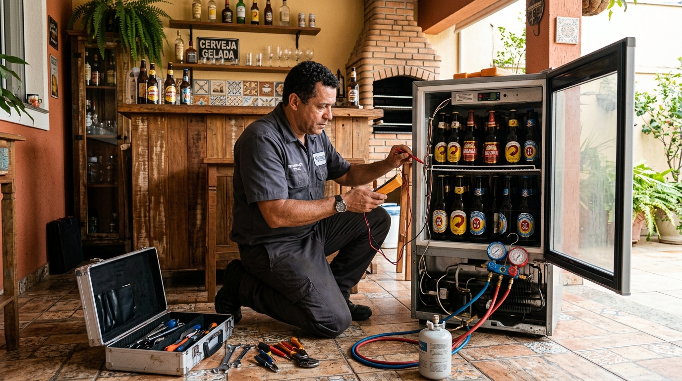 Aplicação de gás refrigerante em cervejeira atendida em Bauru‑SP